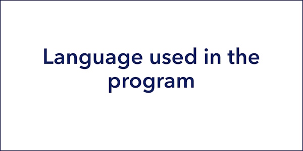 Language used in the program